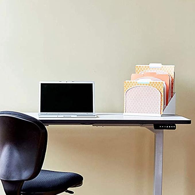 Safco Onyx Mesh 8 -Tier Vertical Desktop Organizer | Steel Mesh Construction | Portable Tabletop Organizer | White Powder Coat Finish | Space Saving Design for Home Office & Classroom
