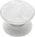 PopSockets Adhesive Phone Grip, Holder- Pearl White | Secure Comfortable Hold, Anti-Drop, Kickstand, White, Electronic Accessories, For iPad/Kindle/iPhone/Android