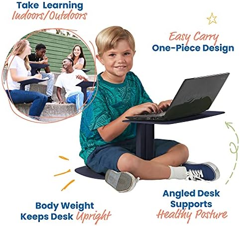 ECR4Kids The Surf Portable Activity Lap Desk, Classroom Essentials, Navy