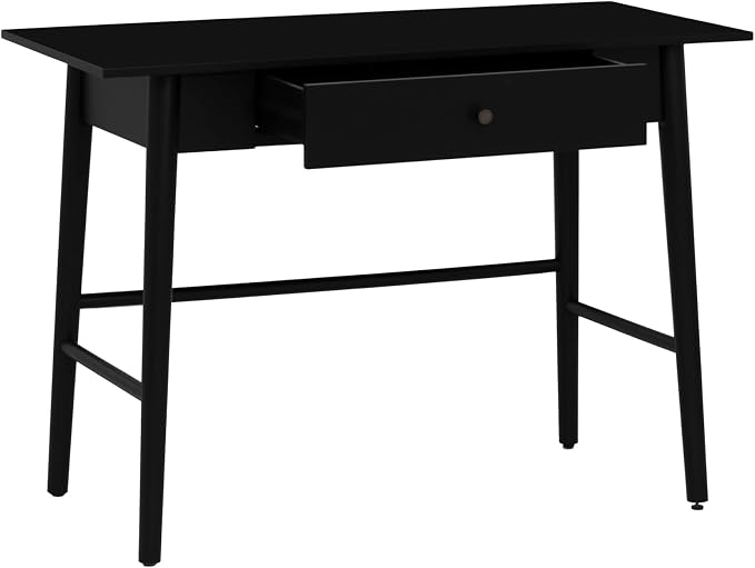 Linon Melissa Black Wooden One Drawer Writing Desk