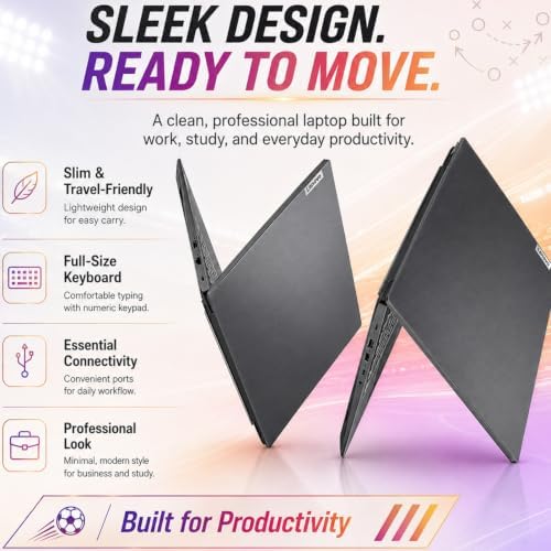 Lenovo V15 Ultra Slim College Student Laptop | 15.6" Anti-Glare FHD Display | Powerful Intel Quad-Core Processor | 8GB DDR5 RAM | 256GB SSD | Wi-Fi 6, Ethernet, HDMI, All-Day Battery | Windows 11 Pro