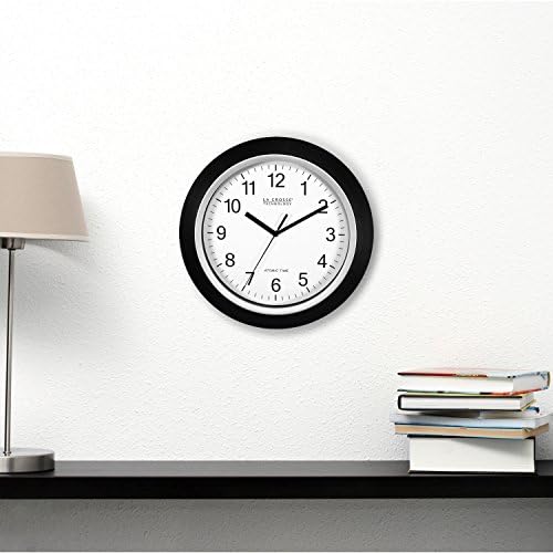 La Crosse Technology WT-3102B 10-Inch WWVB Self-set Analog Wall Clock and automatic DST reset,Black/silver
