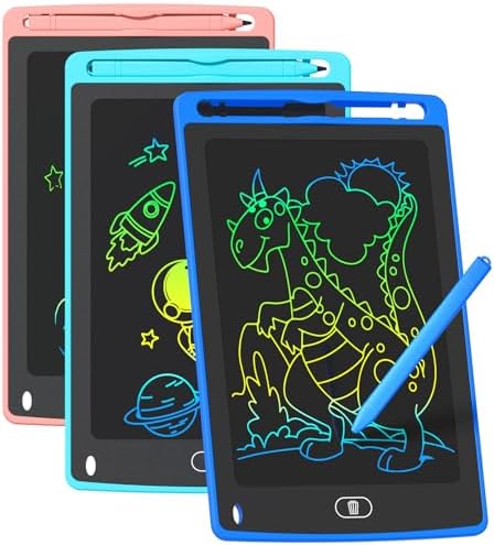 TQU 3 Pack LCD Writing Tablet for Kids, 8.5 Inch Colorful Doodle Board Drawing Tablet, Educational Learning Toys Birthday Gifts for Boys Girls Age 3 4 5 6 7 8