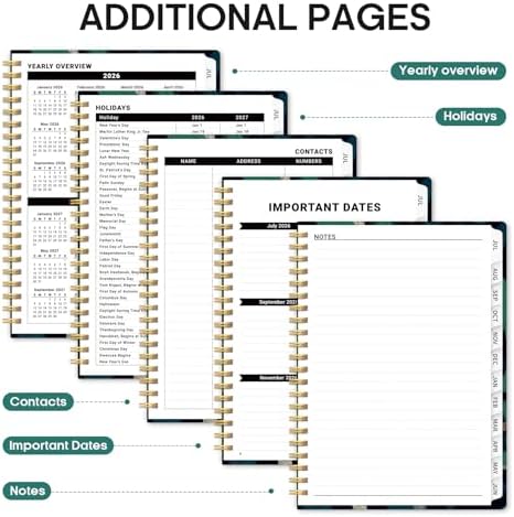 Planner 2026-2027, Jul 2026-Jun 2027 Academic Monthly & Weekly Planner | 6.3" x 8.5" Hardcover Pretty Calendar Planner for Women, Spiral Organizer for School Office Home Supplies, Midnight Aviary