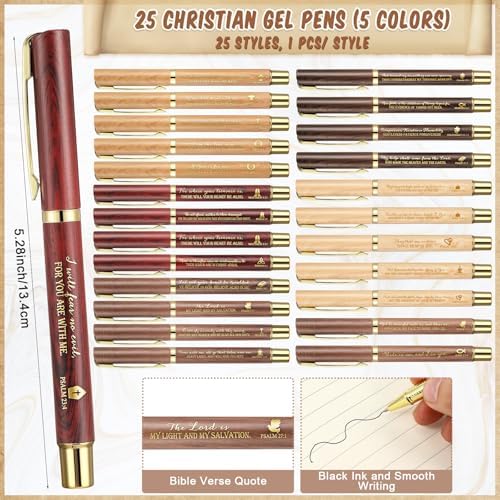 Feifeiya 25 Sets Christian Gifts for Grandparents Day Bible Verse Pen Kit