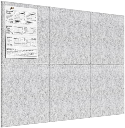 MaxGear Felt Bulletin Board 36" x 24", Light Gray Felt Wall Tiles Push Pins