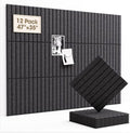 Acoustic Panels 12 Pack Square Soundproof Wall Panels with 60 Adhesive Tapes, High Density Acoustic Foam Panels Sound Proof Foam for Home Office, Recording Studio, Ceiling, 12" X 12" X 0.4"