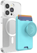 PopSockets Phone Wallet for MagSafe with Grip- Butterfly Pea Blue | PopWallet, Holds 3 Cards, Magnetic, Removable, Secure, Light Blue, Baby, Winter, Snowflake