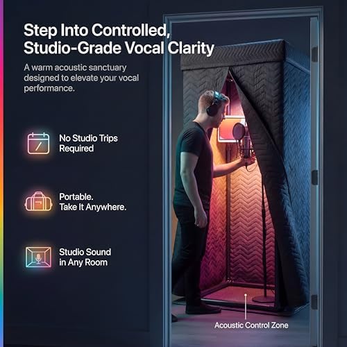 Snap Studio Portable Vocal Booth, Original & Best for Home Studio Recording