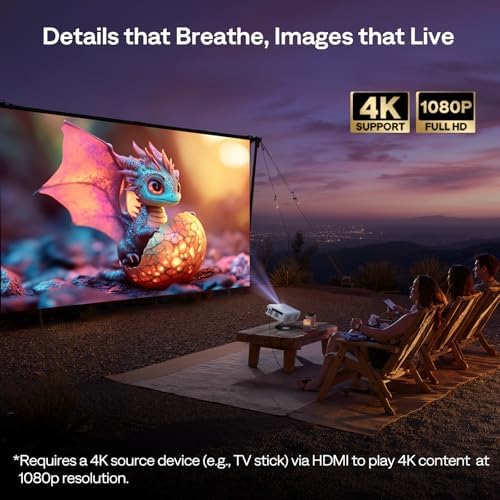 Aurzen EAZZE D1G 4K Supported Google TV Smart Projector w/ WiFi & Bluetooth