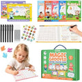 Magic Grooved Writing Practice for Kids Ages 3-8, 7 Reusable Large Books