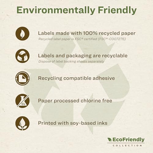 Avery® EcoFriendly Recycled Shipping Labels, 3-1/3" x 4", White, Permanent Label Adhesive, 600 Printable Labels (48464)