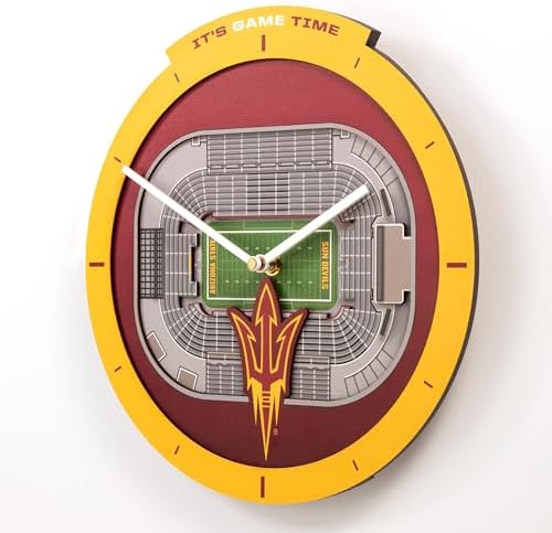 YouTheFan NCAA Arizona State Sun Devils StadiumView 3D Wall Clock