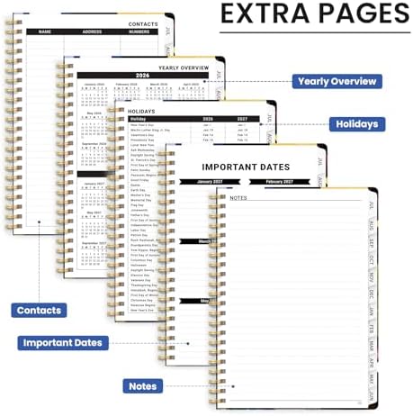 Large Planner 2026-2027, A4 (8.5" x 11") Hardcover Weekly & Monthly Planner July 2026 - June 2027 with Monthly Tabs, Academic Planner for School, Work and Office, Whisker Mosaic