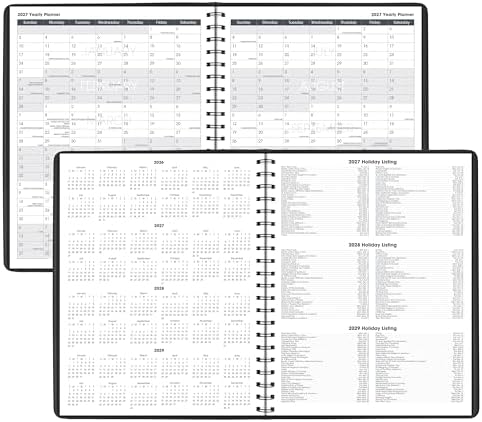 AT-A-GLANCE 2027 Appointment Book Planner, Daily Group Planner, 8.5" x 11", Eight Person, Two-Volume Set Jan-Jun & Jul-Dec, Black (7021205-27)