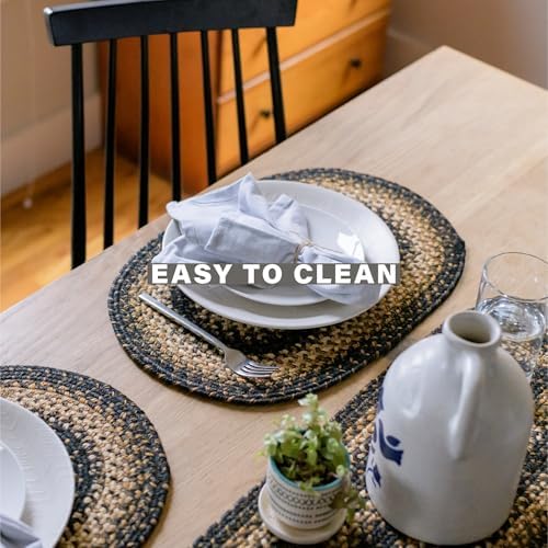 Homespice Kilimanjaro Braided Table Runner for Primitive Decor, Oval 11x36