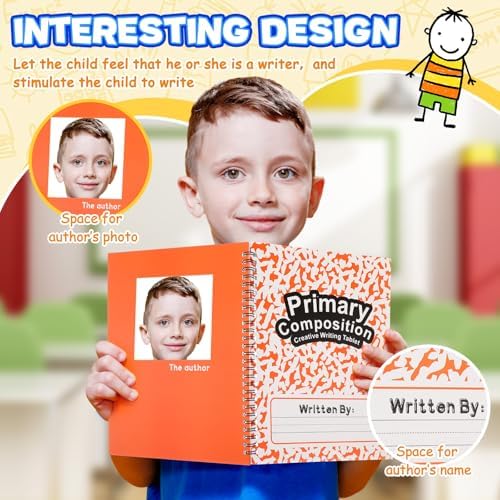 Henoyso 6 Pack Spiral Primary Composition Notebook for K-2, 100 Pages
