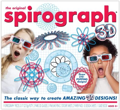 Spirograph 3D - The Classic Way to Make Amazing 3D Designs - See Your Designs Pop Off The Page! - Ages 8+