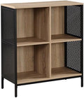 OSP Home Furnishings Ace Contemporary Modern Storage Bookcase with Shelves, 2- Shelves, 4 Cubes, River Oak Finish