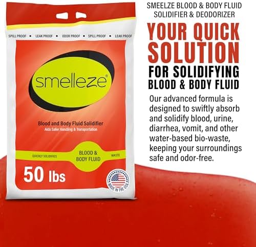 SMELLEZE Medical Waste Clean Up Deodorizer & Solidifier - 50 lb. Bag