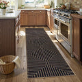 Lahome Black 2x8 Kitchen Runner, Modern Geometric Runner Rug Non Slip