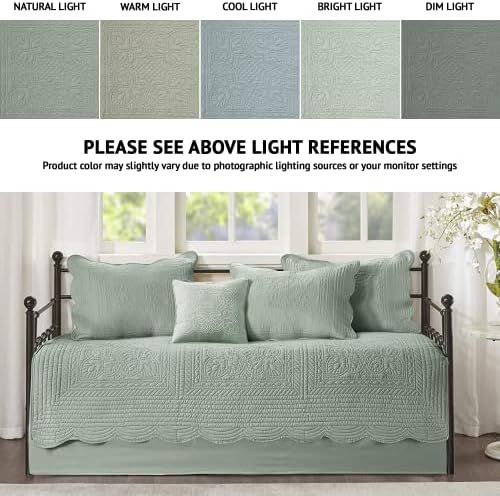 Madison Park Coastal Damask Quilted Daybed Cover Set, 6PC, 39"x75"