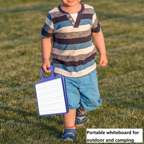 Small Dry Erase White Board with Stand, Double Sided Dry Erase Board for Kids, Foldable Small White Board Portable Mini Whiteboard with Lines & Holder for Home School Office