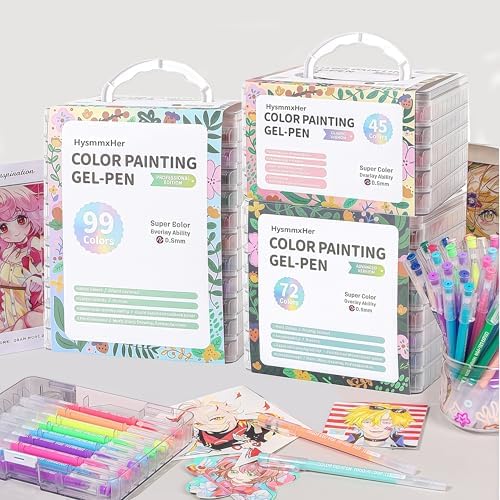 45 Colored Gel Pens Set, 0.6mm Fine Point for Black Paper & White Paper, Pens for Journaling, Adult Coloring Books, Bible, Drawing, Note Taking, Art & Journaling Supplies