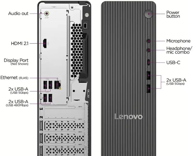 Lenovo IdeaCentre Tower Desktop Computer | Intel 14th Gen 4-Core Core i3-14100 CPU | 32GB DDR5 RAM, 2TB PCIe SSD + 1TB HDD | Monitor Ports (HDMI+VGA) | RJ-45, WiFi 6 | USB-C | KB & Mouse | Win 11
