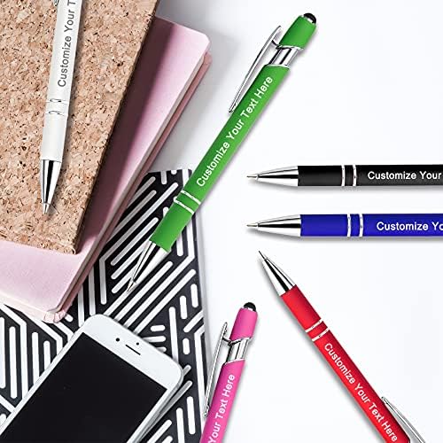 Qingxily Custom Pens Bulk - Up to 300 Personalized Stylus Ballpoint Pens With Free Engraving - Customized With Your Name, Text, Message for Business, Graduation, Anniversaries - Colorful 48 Pcs
