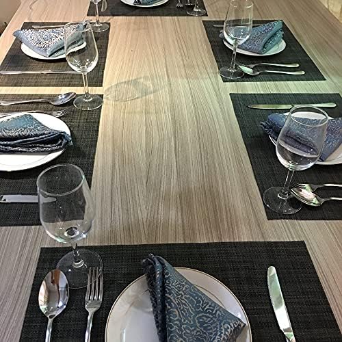 WAZAIGUR Placemats Crisscross Woven Vinyl Place Mats Set of 4 Grey