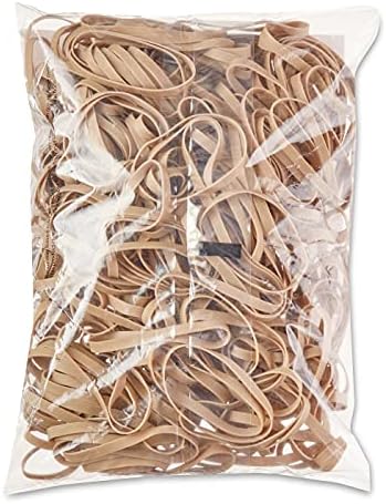 Amazon Basics Rubber Bands, Office Supplies, Size 64 (3-1/2 x 1/4 Inch), 320 Bands/1 lb Pack, 25-Pack, Tan