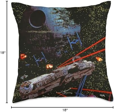 Star Wars Return of the Jedi Death Star II Battle Black Throw Pillow