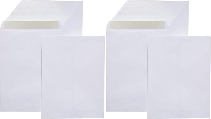 Amazon Basics Catalog Self Seal Envelopes for Documents, Booklets, Mailers, 10x13 Inch, 28 lb, White, 250 Count (Pack of 2)