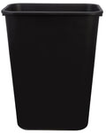 Amazon Basics Rectangular Plastic Office Wastebasket, Easy to Clean,15.5"L x 11.5"W x 20"H, 10 Gallon, Black, 2-Pack