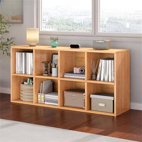 Lateral Filing Lumber Bookshelves Shelves Solid Wood Bookshelf, Floor-standing Storage Rack, Low Bookcase, Cube Storage Unit, Household TV Cabinet, Bay Window Cabinet Natural 50"L x 9"W x 26"H