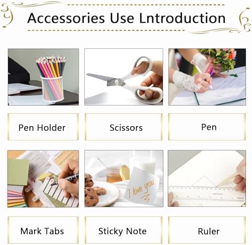 Office Supplies,Desk Accessories, Stapler and Tape Dispenser Set for Women with Stapler, Tape Dispenser, Staple Remover, Staples, Clips, Scissor and Tabs,Gift for Students, Coworkers