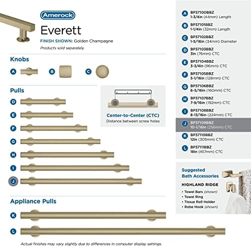 Amerock 10-1/16" Everett Golden Champagne Drawer Pull