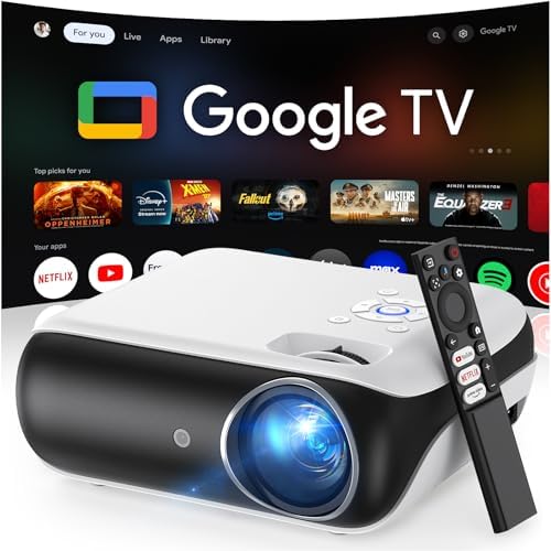 Official Licensed Google TV - HAPPRUN 4K Supported Outdoor Smart Projector