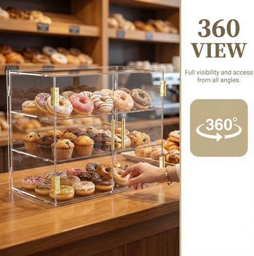 3 Tiers Countertop Bakery Display Case