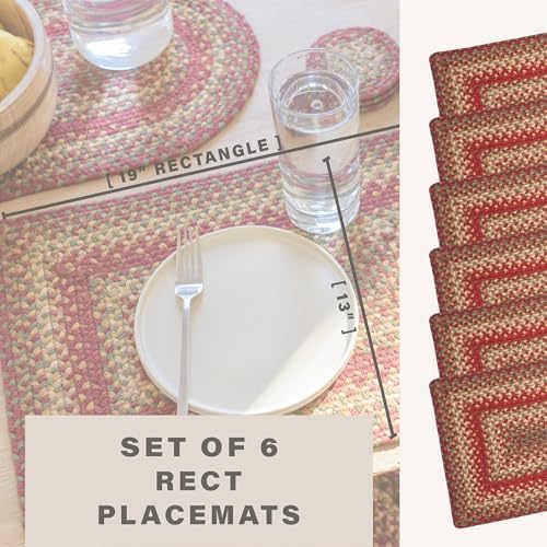 Homespice Cider Barn Jute Braided Placemats, Rect 13x19 Set of 6