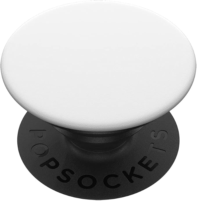 PopSockets PopTop Phone Grip, Top Only (Base Sold Separately), White - White on Black