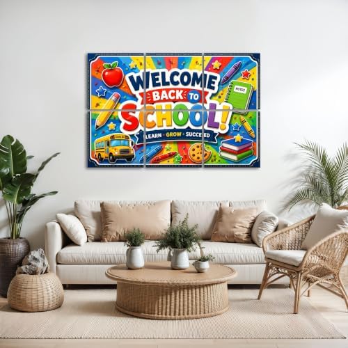 6 Pack Art Acoustic Panels Sound Absorbing Colorful Back to School Chalkboard School Supplies Bus Decorative Soundproof Wall Panels Self Adhesive for Home Recording Studios 72"x48"