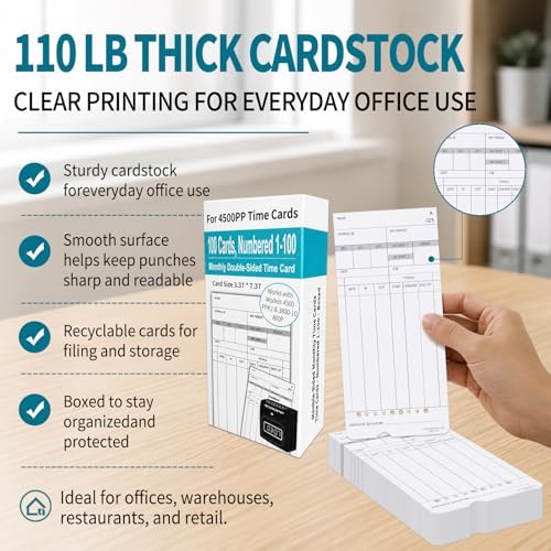 300 Time Cards, Compatible with Nile 4500PP/4500PP10 & Pyramid 3800/3800-10