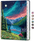 Planner 2026-2027, Jul 2026-Jun 2027 Academic Monthly & Weekly Planner | 6.3" x 8.5" Hardcover Calendar Planner for Women, Spiral Organizer with tabs, School Office Home Supplies, Polaris Retreat