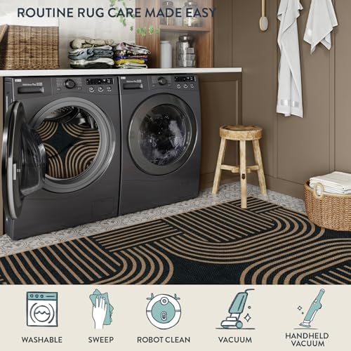 Lahome Modern Geometric Easy Jute Rug, 6x9 Area Rugs for Living Room