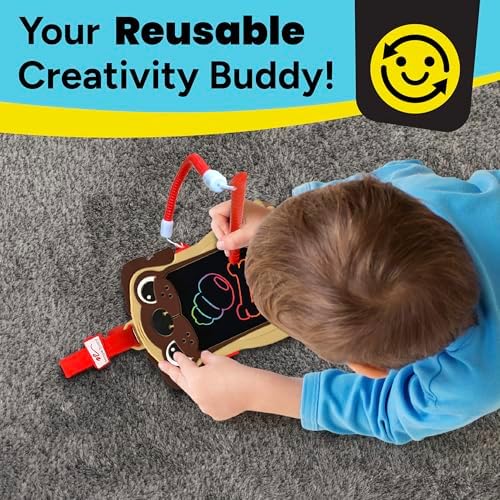 Boogie Board Sketch Pals Rosy Maple Moth 4” LCD Writing Tablet for Kids – Reusable Mess-Free Drawing Pad with Tethered Stylus – Clip-On Travel Doodle Board Toy – Ages 3+