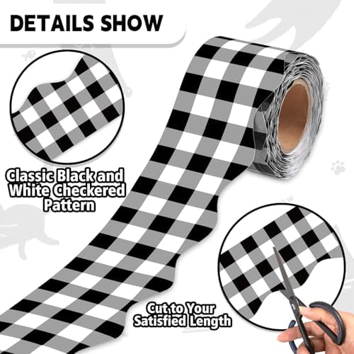 VABAMNA 50 Feet Bulletin Board Borders Black White Checkered Classroom Decor Wavy Scalloped Rolled Border Trims for Back to School Classroom Chalkboard Whiteboard Door Wall Decorations
