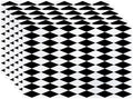 Batmerry Black White Diamond Linen Placemats Set of 6, Art Black and White Harlequin Washable Table Mats for Kitchen Table Thickened Heat Insulation Dining Set Indoor Outdoor 12X18 in