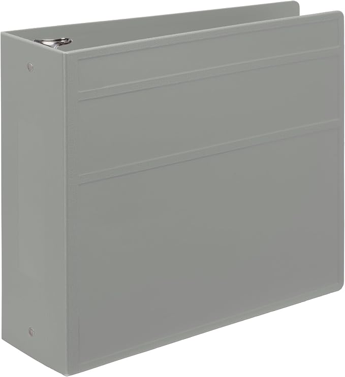 Carstens 4-Inch Heavy Duty 3-Ring Binder - Side Opening, Ash Gray, Durable Plastic, No-Gap Rings, Waterproof Cover, No Pockets, Holds 600 Letter Sheets, BPA-Free, Made in USA (1842-3R), Case of 10